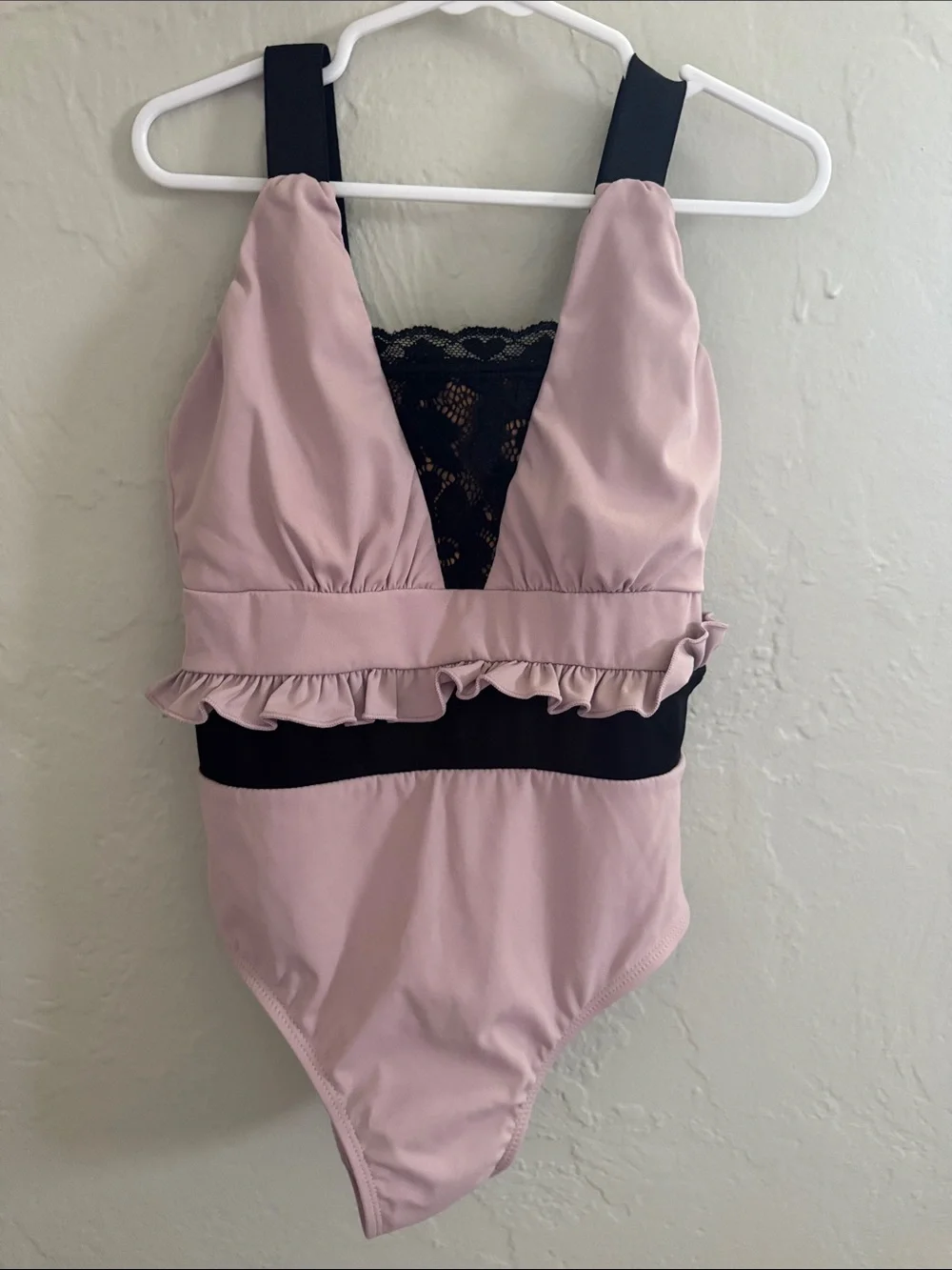 Girls LC Lilac and Black Ruffle One-Piece Dance Leotard